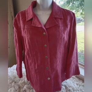 COLDWATER CREEK W/RAISED EMBROIDERY DESIGN 16 3/4 SLEEVES